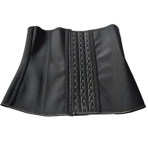 Hook & Eye Closure 9 Steel Boned Thermal Sleek Silhouette Latex Waist Trainer - Picture 5 of 9